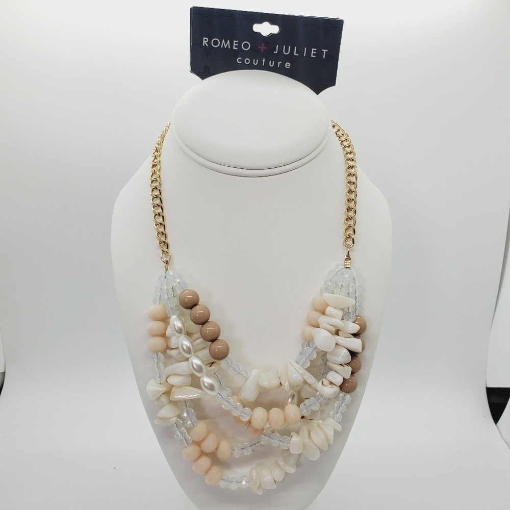 Romeo & Juliet couture Fashion necklace stones gold chain‎ Beach Vacation Summer - Picture 10 of 11